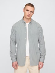 Rayas verdes - Gap Organic Cotton Long Sleeve Poplin Classic Shirt - Imagen 1 de 5