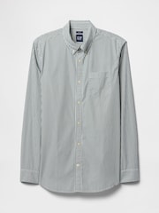 Rayas verdes - Gap Organic Cotton Long Sleeve Poplin Classic Shirt - Imagen 4 de 5