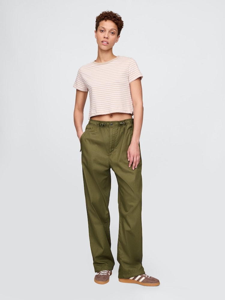Gap Green Soft Cotton Parachute Baggy Trousers - Image 5 of 5