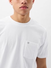 Gap White Organic Cotton Pocket T-Shirt - Image 4 of 5