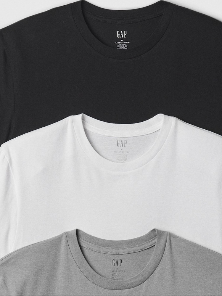 Bunt/Schwarz - Gap – T-Shirts mit Rundhalsausschnitt und kurzen Ärmeln im 3er-Pack - Bild 2 von 4