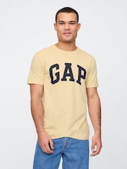 Gap Yellow Everyday Logo 100% Cotton Crew Neck Short Sleeve T-Shirt - Image 1 of 4