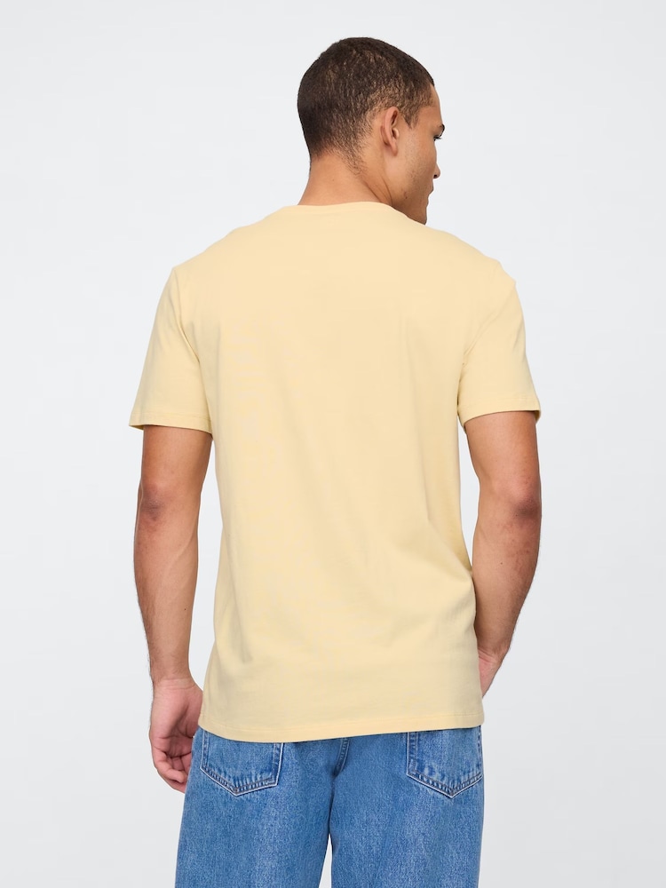 Gap Yellow Everyday Logo 100% Cotton Crew Neck Short Sleeve T-Shirt - Image 2 of 4