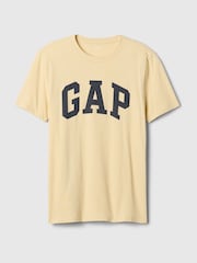 Gap Yellow Everyday Logo 100% Cotton Crew Neck Short Sleeve T-Shirt - Image 4 of 4