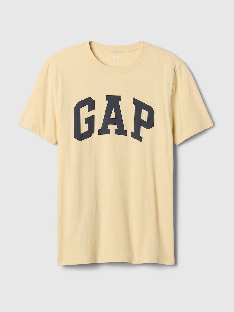 Gap Yellow Everyday Logo 100% Cotton Crew Neck Short Sleeve T-Shirt - Image 4 of 4
