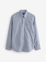 Gap Blue Gingham All Day Regular Fit Long Sleeve Poplin Shirt - Image 1 of 4