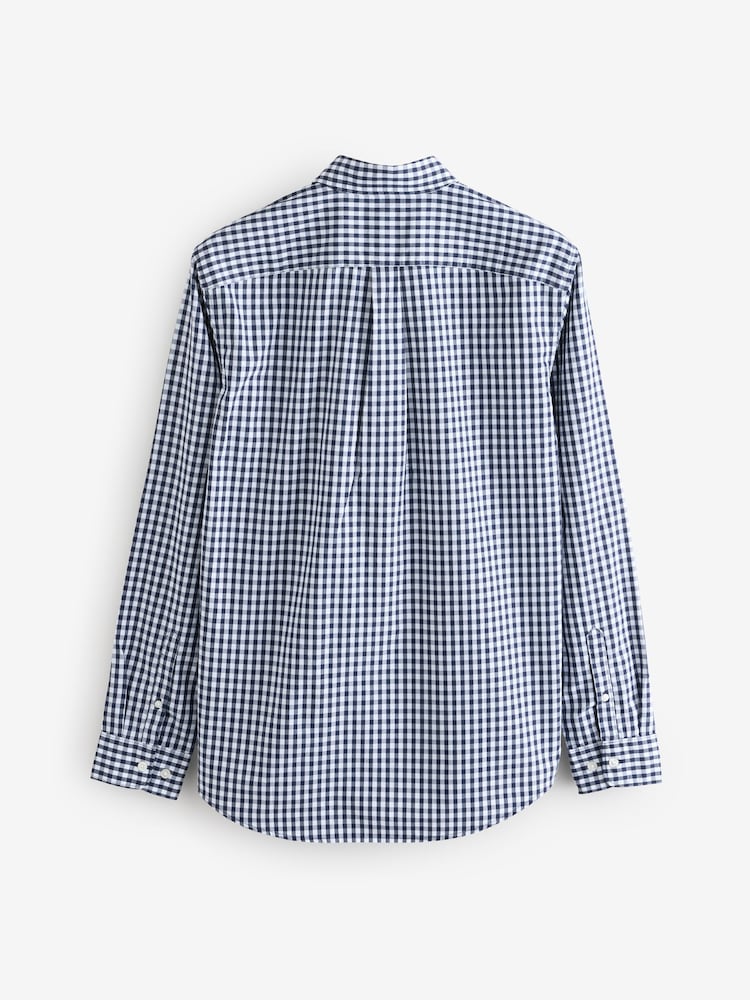 Синий в клеточку - Gap All Day Regular Fit Long Sleeve Poplin Shirt - Изображение 2 из 4 Синий в клеточку - Gap All Day Regular Fit Long Sleeve Poplin Shirt - Изображение 2 из 4