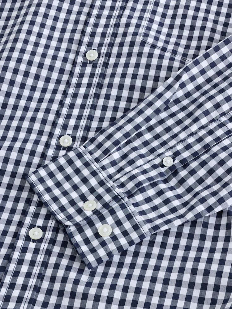 Синий в клеточку - Gap All Day Regular Fit Long Sleeve Poplin Shirt - Изображение 4 из 4 Синий в клеточку - Gap All Day Regular Fit Long Sleeve Poplin Shirt - Изображение 4 из 4