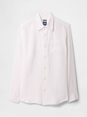Белый - Gap 100% Linen Long Sleeve Classic Shirt - Image 4 of 5
