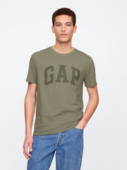 Зеленый - Gap Логотип Everyday 100% хлопок круглый вырез с коротким рукавом футболка - Image 1 of 5