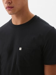 Черный - Футболка из органического хлопка с карманом Gap - Image 2 of 3