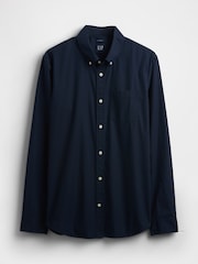 Gap Navy Blue Long Sleeve Poplin Classic Shirt - Image 1 of 2