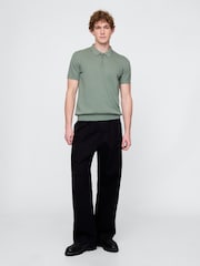 Gap Green Crochet Quarter Zip Polo Shirt - Image 3 of 8