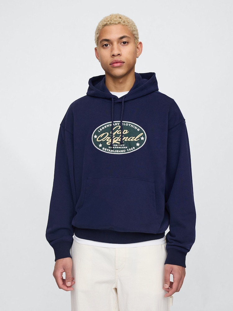 Gap Navy Blue Vintage Soft Original Logo Hoodie - Image 1 of 5 Gap Navy Blue Vintage Soft Original Logo Hoodie - Image 1 of 5