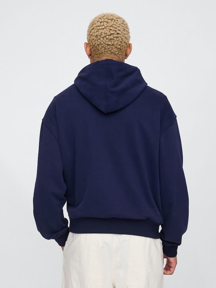 Gap Navy Blue Vintage Soft Original Logo Hoodie - Image 2 of 5 Gap Navy Blue Vintage Soft Original Logo Hoodie - Image 2 of 5