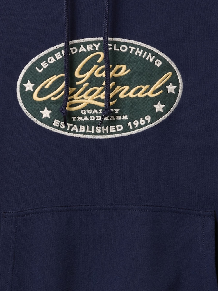 Bleumarin albastru - Hanorac cu glugă Gap Vintage cu logo original - Image 5 of 5
