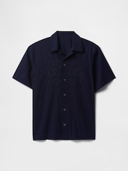 Gap Navy Blue Eyelet Poplin Shirt - Image 4 of 5