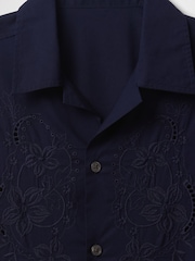 Gap Navy Blue Eyelet Poplin Shirt - Image 5 of 5