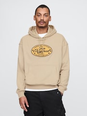Beige - Gap – Vintage – weicher Hoodie mit Original-Logo - Bild 1 von 5