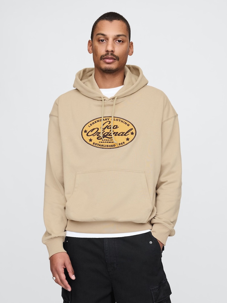 Beige - Gap – Vintage – weicher Hoodie mit Original-Logo - Bild 1 von 5