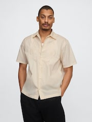 Gap Beige Eyelet Poplin Shirt - Image 1 of 5