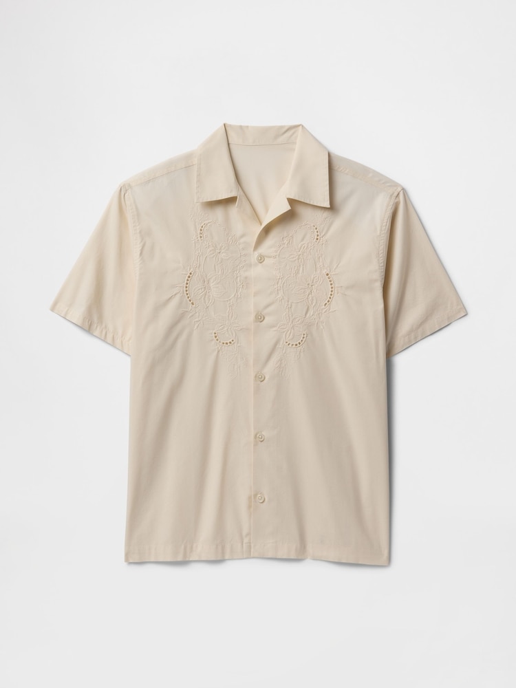 Gap Beige Eyelet Poplin Shirt - Image 4 of 5
