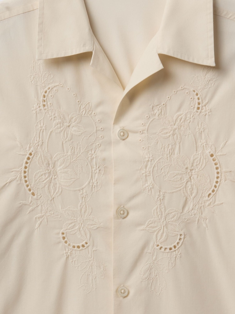 Gap Beige Eyelet Poplin Shirt - Image 5 of 5