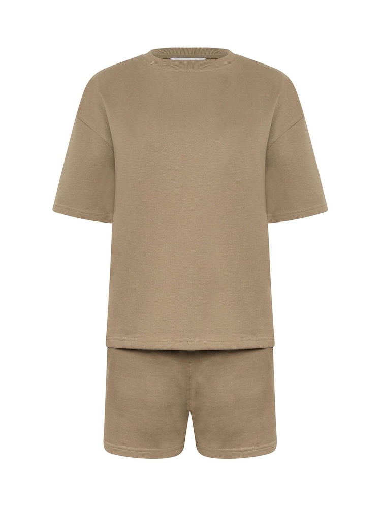 PixieGirl Petite Brown Short Sleeve Sweatshirt & Shorts Set - Image 5 of 5 PixieGirl Petite Brown Short Sleeve Sweatshirt & Shorts Set - Image 5 of 5