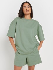 PixieGirl Petite Green Short Sleeve Sweat Top & Shorts Set - Image 1 of 5