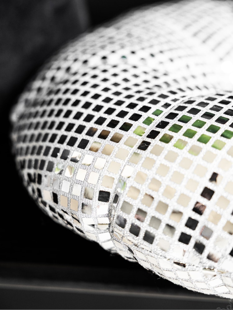 Rockett St George Silver Sequin Discoball Round Cushion - Image 3 of 3