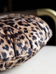 Rockett St George Leopard Love Round Pleated Velvet Cushion - Image 3 of 6