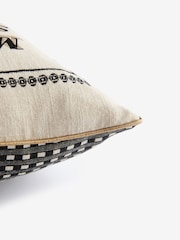 Rockett St George Natural Maybe Swearing Will Help Slogan Embroidered Cushion - Image 6 of 6