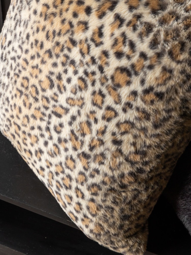 Rockett St George Leopard Love Faux Fur Cushion - Image 3 of 3