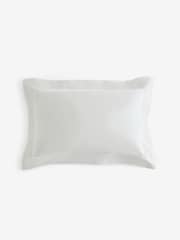 Nina Campbell White Lilah Embroidered 200 Thread Count Cotton Cushion - Image 4 of 4