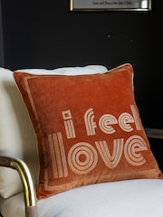 Rockett St George Slogan Velvet Embroidered Cushion - Bild 1 von 3