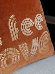 Rockett St George Slogan Velvet Embroidered Cushion - Bild 2 von 3