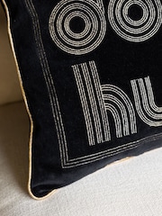 Rockett St George Slogan Velvet Embroidered Cushion - Bild 3 von 4