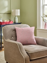 Nina Campbell Pink Fergana Floral Print Embroidered Feather Filled Cushion - Image 2 of 3