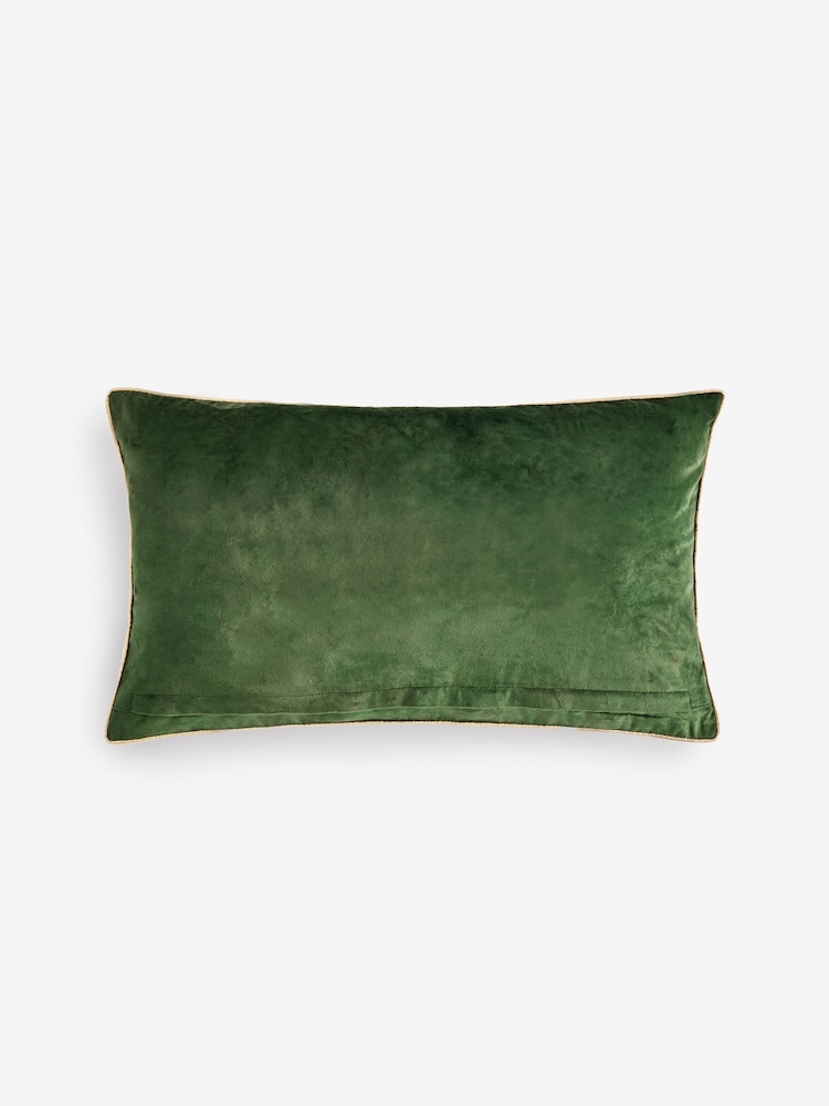 Rockett St George Green Fa La La La Christmas Beaded Slogan Cushion - Image 6 of 6
