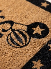 Rockett St George Black Jingle My Baubles Christmas Doormat - Image 3 of 4