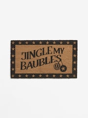 Rockett St George Black Jingle My Baubles Christmas Doormat - Image 5 of 5