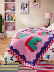 Eleanor Bowmer Multi Love Slogan Knitted Throw - Image 1 of 4