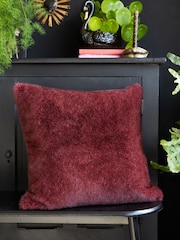 Rockett St George Burgundy Luxe Faux Fur Cushion - Image 1 of 3