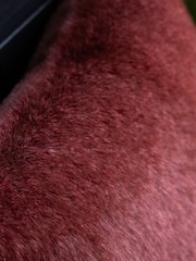 Rockett St George Burgundy Luxe Faux Fur Cushion - Image 3 of 3