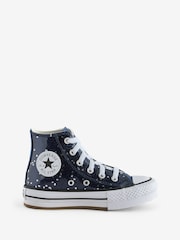Converse Blue Chuck Taylor Youth EVA Lift Glitter Trainers - Image 1 of 9