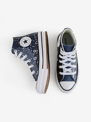Converse Blue Chuck Taylor Youth EVA Lift Glitter Trainers - Image 6 of 9