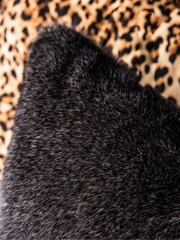 Rockett St George Black Luxe Faux Fur Cushion - Image 2 of 3