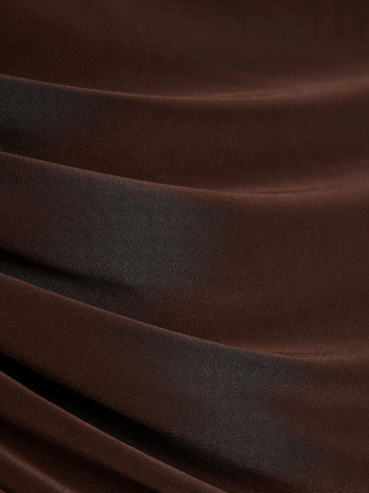 River Island Brown Cowl Neck Top and Skirt Set - Image 6 of 6