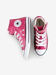 Converse Red Chuck Taylor Kid Glitter Easy On Trainers - Image 5 of 9