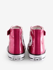 Converse Red Chuck Taylor Kid Glitter Easy On Trainers - Image 6 of 9